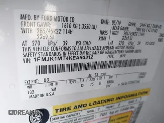 2019 Ford Expedition Max Platinum with VIN 1FMJK1MT4KEA53312, listed as a IAAI auction lot 41035899 with 87,484 mi miles and . Bid and sale history available at DreamBid. Image 9.