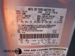 2012 Ford F-150 XL with VIN 1FTFW1CT6CFB93468, listed as a Copart auction lot 83653964 with 266,579 mi miles and Salvage Title. Bid and sale history available at carsss.com. Image 12.