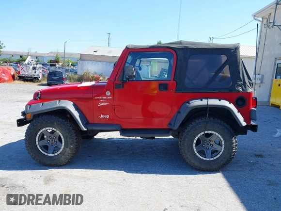 1999 Jeep Wrangler Sport with VIN 1J4FY19S0XP468304, listed as a IAAI auction lot 40038580 with 123,247 mi miles. Bid and sale history available at carsss.com. Image 14.