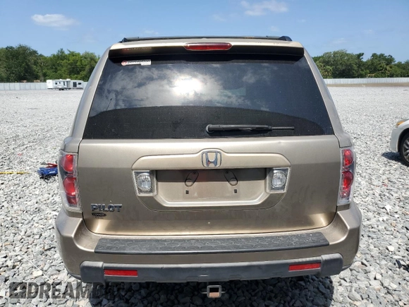 2006 Honda Pilot EX-L with VIN 5FNYF28596B032369, listed as a Copart auction lot 54596465 with 201,181 mi miles and Salvage Title. Bid and sale history available at DreamBid. Image 6.