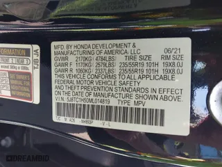 2021 Acura RDX w/Technology Package with VIN 5J8TC1H50ML014819, listed as a IAAI auction lot 41684916 with 46,720 mi miles. Bid and sale history available at carsss.com. Image 9.