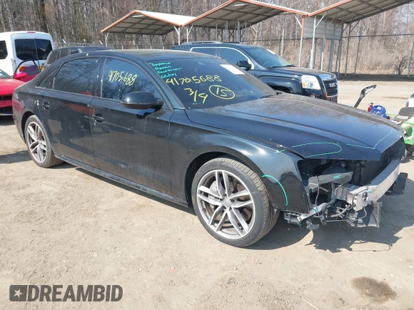 2017 Audi A8 with VIN WAU44AFDXHN004395, listed as a IAAI auction lot 41705688 with 63,282 mi miles and . Bid and sale history available at DreamBid. Image 1.