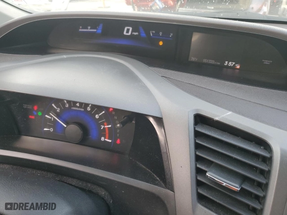 2012 Honda Civic Sdn EX with VIN 2HGFB2F86CH330353, listed as a Copart auction lot 47454635 with 151,322 mi miles and Salvage Title. Bid and sale history available at carsss.com. Image 9.
