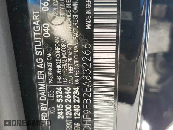 2014 Mercedes-Benz E 400 Sport with VIN WDDHF9FB2EA832266, listed as a Copart auction lot 43920075 with 56,524 mi miles and Salvage Title. Bid and sale history available at DreamBid. Image 14.