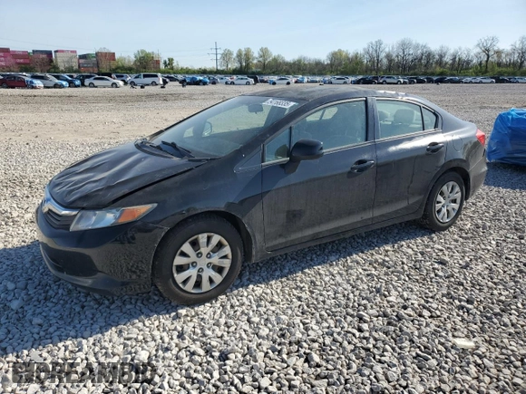 2012 Honda Civic LX with VIN 2HGFB2F56CH588345, listed as a Copart auction lot 54168335 with 149,901 mi miles and Salvage Title. Bid and sale history available at DreamBid. Image 1.