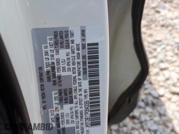2023 Mazda CX-9 Signature with VIN JM3TCBEY7P0640089, listed as a Copart auction lot 61674085 with 55,387 mi miles and Salvage title. Bid and sale history available at DreamBid. Image 12.