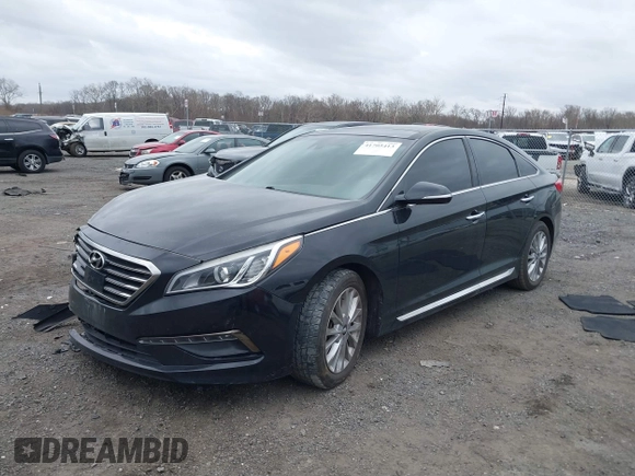 2015 Hyundai Sonata Limited with VIN 5NPE34AF3FH106073, listed as a IAAI auction lot 41705413 with 107,405 mi miles and . Bid and sale history available at carsss.com. Image 2.