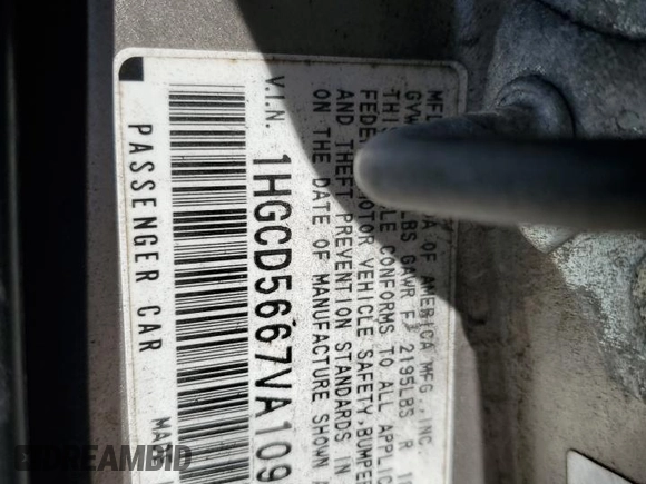 1997 Honda Accord EX with VIN 1HGCD5667VA109522, listed as a Copart auction lot 80513354 with 212,573 mi miles and Salvage Title. Bid and sale history available at DreamBid. Image 15.