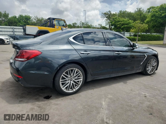 2021 Genesis G70 2.0T with VIN KMTG34LA8MU074008, listed as a Copart auction lot 62692345 with 33,204 mi miles and Salvage title. Bid and sale history available at DreamBid. Image 3.