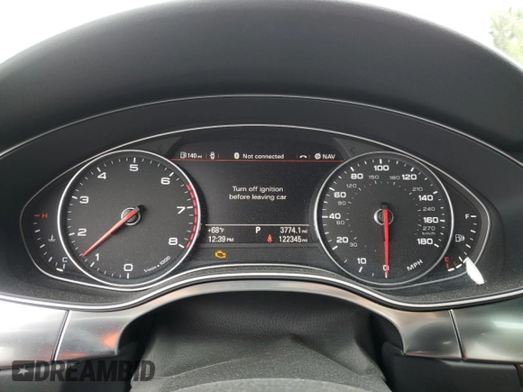 2013 Audi A6 Premium Plus with VIN WAUGGAFCXDN078258, listed as a Copart auction lot 51437285 with 122,345 mi miles and Salvage title. Bid and sale history available at DreamBid. Image 9.