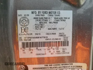 2009 Ford F-150 XL с VIN 1FTPW14V69FA77815, выставлен на аукционе Copart как лот 65020375 с пробегом 273 313 миль миль и Чистый • Clean title. История ставок и продаж доступна на DreamBid. Изображение 12.