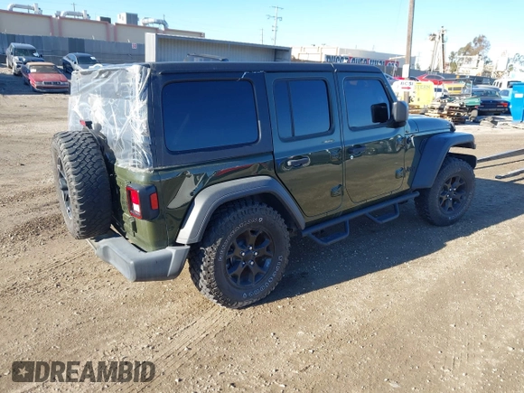 2022 Jeep Wrangler Unlimited High Tide with VIN 1C4HJXDG5NW113205, listed as a IAAI auction lot 41488724 with 30,446 mi miles and . Bid and sale history available at DreamBid. Image 4.