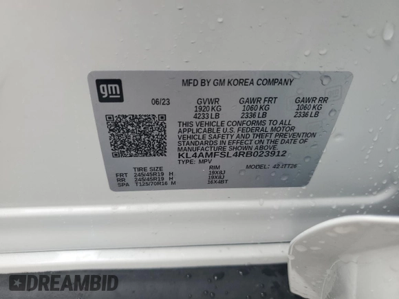 2024 Buick Encore GX Avenir z VIN KL4AMFSL4RB023912, wystawiony jako Copart lot #51159555 z przebiegiem Nie podano mil oraz Szkoda całkowita • Salvage title. Historia ofert i sprzedaży dostępna na DreamBid. Obrazek 13.