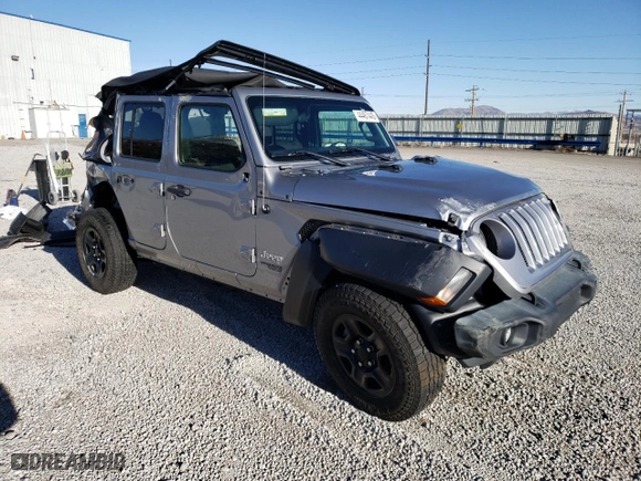 2019 Jeep Wrangler Unlimited Sport with VIN 1C4HJXDG9KW561720, listed as a Copart auction lot 44467445 with 69,290 mi miles and Salvage Title. Bid and sale history available at carsss.com. Image 4.