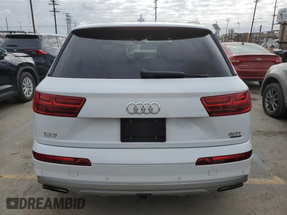 2018 Audi Q7 Premium Plus with VIN WA1LAAF79JD017453, listed as a Copart auction lot 53078955 with 57,654 mi miles and Salvage Title. Bid and sale history available at carsss.com. Image 6.