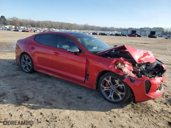 2018 Kia Stinger GT2 with VIN KNAE55LC1J6010185, listed as a Copart auction lot 87291124 with 79,042 mi miles and Salvage Title. Bid and sale history available at carsss.com. Image 4.