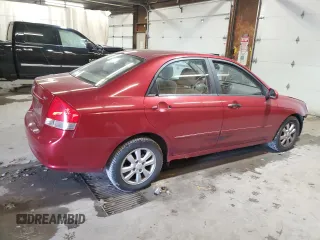 2009 Kia Spectra EX with VIN KNAFE222495664515, listed as a Copart auction lot 77566074 with 151,615 mi miles and Clean Title. Bid and sale history available at carsss.com. Image 3.