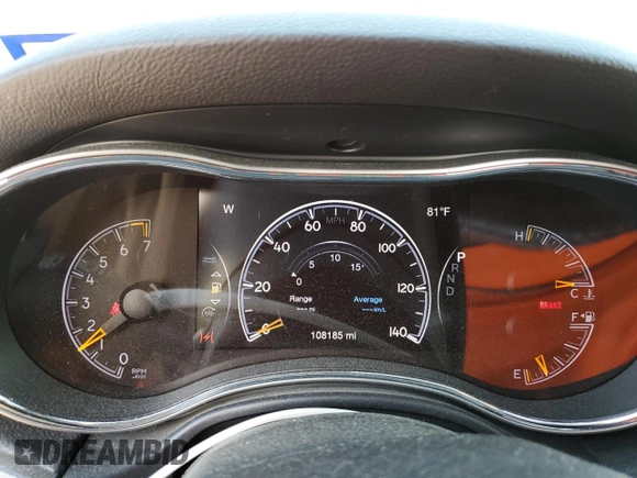 2017 Jeep Grand Cherokee Laredo with VIN 1C4RJFAG0HC910017, listed as a Copart auction lot 53092345 with 108,185 mi miles and Clean title. Bid and sale history available at DreamBid. Image 9.