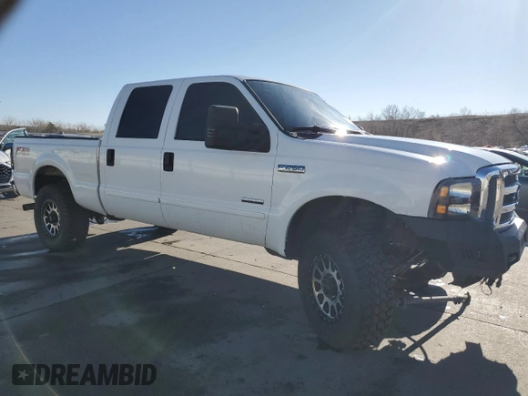 2005 Ford F-250 XL with VIN 1FTSW21P95EC39264, listed as a Copart auction lot 49738785 with Not provided miles and Salvage title. Bid and sale history available at DreamBid. Image 4.