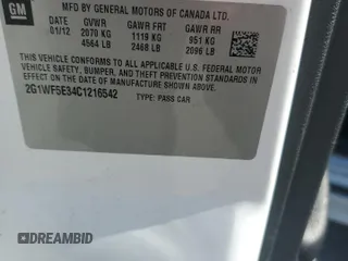 2012 Chevrolet Impala LS Fleet with VIN 2G1WF5E34C1216542, listed as a Copart auction lot 43608895 with 215,566 mi miles and Salvage Title. Bid and sale history available at DreamBid. Image 14.