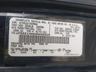 1992 Ford Econoline Cargo with VIN 1FDEE14NXNHA02328, listed as a IAAI auction lot 41637970 with Not Provided miles and . Bid and sale history available at carsss.com. Image 9.