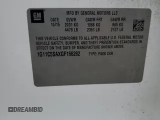 2016 Chevrolet Malibu Limited LT with VIN 1G11C5SAXGF166282, listed as a Copart auction lot 65776824 with 178,776 mi miles and Salvage Title. Bid and sale history available at carsss.com. Image 13.