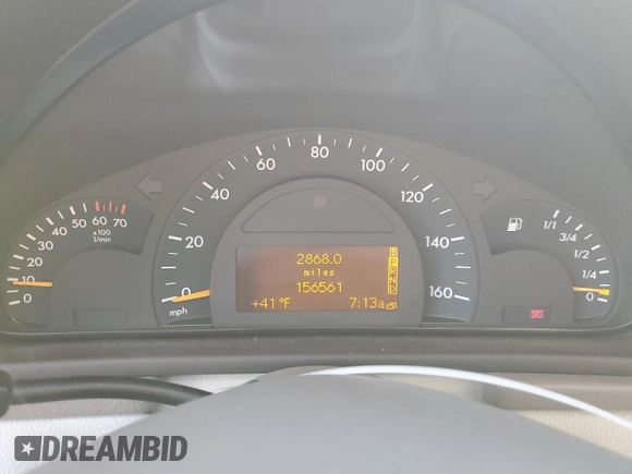 2002 Mercedes-Benz C 230/260/280/320 with VIN WDBRF61J32E003687, listed as a Copart auction lot 47209285 with 156,561 mi miles and Salvage Title. Bid and sale history available at DreamBid. Image 9.