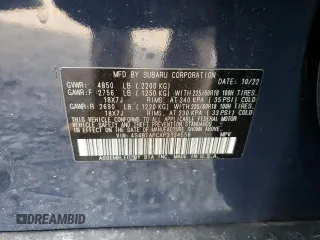 2023 Subaru Outback Touring with VIN 4S4BTAPCXP3134556, listed as a Copart auction lot 51289375 with 17,998 mi miles and Salvage title. Bid and sale history available at DreamBid. Image 13.