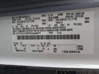 2015 Ford Transit Cargo with VIN 1FTYE1CM7FKA24477, listed as a Copart auction lot 86310214 with 54,098 mi miles and Salvage title. Bid and sale history available at DreamBid. Image 13.