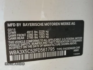 2015 BMW 3 Series GT 328i xDrive with VIN WBA3X5C52FD561795, listed as a Copart auction lot 65360893 with 94,646 mi miles. Bid and sale history available at carsss.com. Image 14.