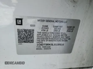 2020 Cadillac CT5 Premium Luxury with VIN 1G6DT5RK5L0130616, listed as a Copart auction lot 88776715 with 73,584 mi miles and Salvage Title. Bid and sale history available at DreamBid. Image 14.