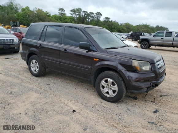2007 Honda Pilot LX with VIN 5FNYF28197B043810, listed as a Copart auction lot 51286285 with 193,176 mi miles and Salvage Title. Bid and sale history available at carsss.com. Image 4.