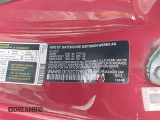 2012 MINI Hardtop with VIN WMWSU3C52CT260339, listed as a IAAI auction lot 41560819 with Not Provided miles and . Bid and sale history available at DreamBid. Image 9.