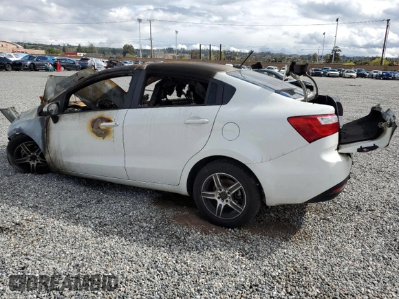 2014 Kia Rio LX with VIN KNADM4A34E6343790, listed as a Copart auction lot 46952313 with Not Provided miles and Non Repairable. Bid and sale history available at DreamBid. Image 2.