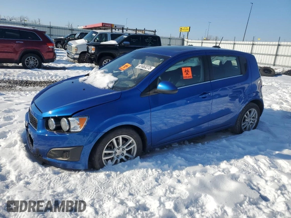 2016 Chevrolet Sonic LT with VIN 1G1JC6SB0G4171551, listed as a Copart auction lot 41463275 with 75,606 mi miles and Salvage Title. Bid and sale history available at carsss.com. Image 1.