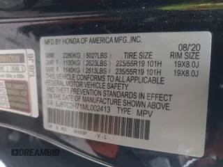 2021 Acura RDX w/Advance Package with VIN 5J8TC2H71ML002413, listed as a IAAI auction lot 41161586 with 49,693 mi miles. Bid and sale history available at carsss.com. Image 9.