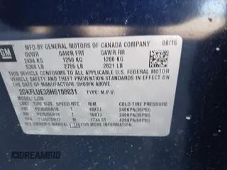 2017 GMC Terrain SLT with VIN 2GKFLUE38H6108031, listed as a IAAI auction lot 41711477 with 128,277 mi miles. Bid and sale history available at carsss.com. Image 9.