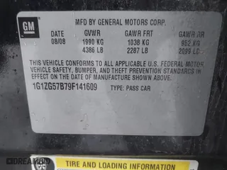 2009 Chevrolet Malibu LS w/1FL with VIN 1G1ZG57B79F141609, listed as a IAAI auction lot 41668417 with 74,524 mi miles. Bid and sale history available at carsss.com. Image 9.