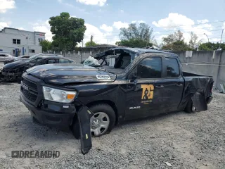 2021 Ram 1500 Tradesman with VIN 1C6SRECG5MN661379, listed as a Copart auction lot 58002265 with 22,372 mi miles and Non repairable. Bid and sale history available at DreamBid. Image 1.