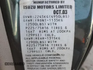 2004 Isuzu Rodeo S with VIN 4S2CK58W344303242, listed as a Copart auction lot 75339714 with 106,659 mi miles and Salvage title. Bid and sale history available at DreamBid. Image 15.
