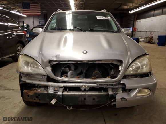 2005 Mercedes-Benz M-Class 3.7L with VIN 4JGAB57E15A563214, listed as a Copart auction lot 83582734 with 150,872 mi miles and Salvage Title. Bid and sale history available at carsss.com. Image 5.