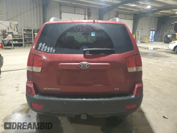 2009 Kia Borrego LX with VIN KNDJH741495034922, listed as a Copart auction lot 48099575 with 198,243 mi miles and Salvage Title. Bid and sale history available at carsss.com. Image 6.