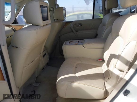 2011 Infiniti QX56 7-passenger with VIN JN8AZ2NF0B9500391, listed as a IAAI auction lot 41001635 with 166,100 mi miles and . Bid and sale history available at DreamBid. Image 8.