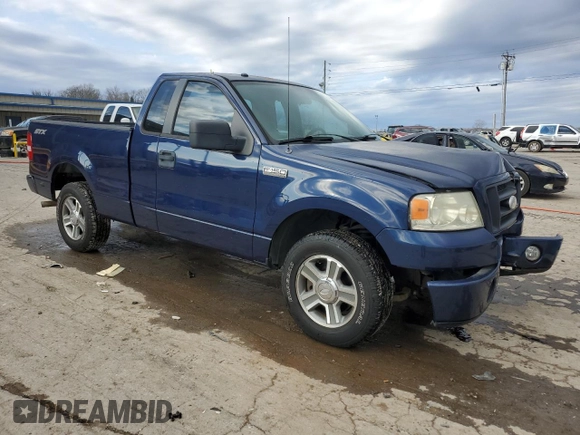 2008 Ford F-150 XL with VIN 1FTRF12W28KE94083, listed as a Copart auction lot 44202045 with 154,396 mi miles and Salvage title. Bid and sale history available at DreamBid. Image 4.