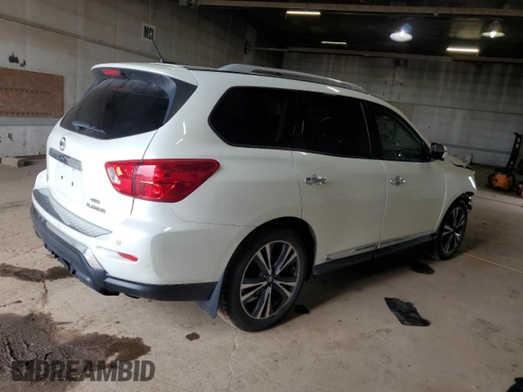 2017 Nissan Pathfinder Platinum with VIN 5N1DR2MM8HC910274, listed as a Copart auction lot 61446335 with 109,094 mi miles and Clean title. Bid and sale history available at DreamBid. Image 3.