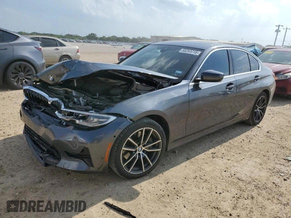 2020 BMW 3 Series 330i z VIN 3MW5R1J05L8B41251, wystawiony jako Copart lot #55253715 z przebiegiem 77 510 mil mil oraz Szkoda całkowita • Salvage title. Historia ofert i sprzedaży dostępna na DreamBid. Obrazek 1.