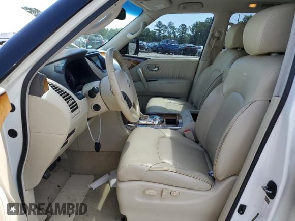 2012 Infiniti QX56 7-passenger with VIN JN8AZ2NF3C9518742, listed as a Copart auction lot 56838314 with 102,622 mi miles and Salvage Title. Bid and sale history available at carsss.com. Image 7.