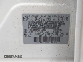 2013 Nissan Sentra S with VIN 3N1AB7AP9DL746946, listed as a IAAI auction lot 41897708 with 174,779 mi miles and . Bid and sale history available at DreamBid. Image 9.