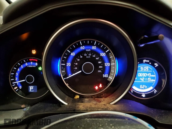 2017 Honda Fit EX with VIN JHMGK5H75HS021593, listed as a Copart auction lot 55325795 with 69,049 mi miles and Non Repairable. Bid and sale history available at DreamBid. Image 9.