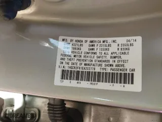 2014 Honda Accord Sedan EX-L with VIN 1HGCR2F81EA202778, listed as a IAAI auction lot 41817510 with 88,430 mi miles. Bid and sale history available at carsss.com. Image 9.